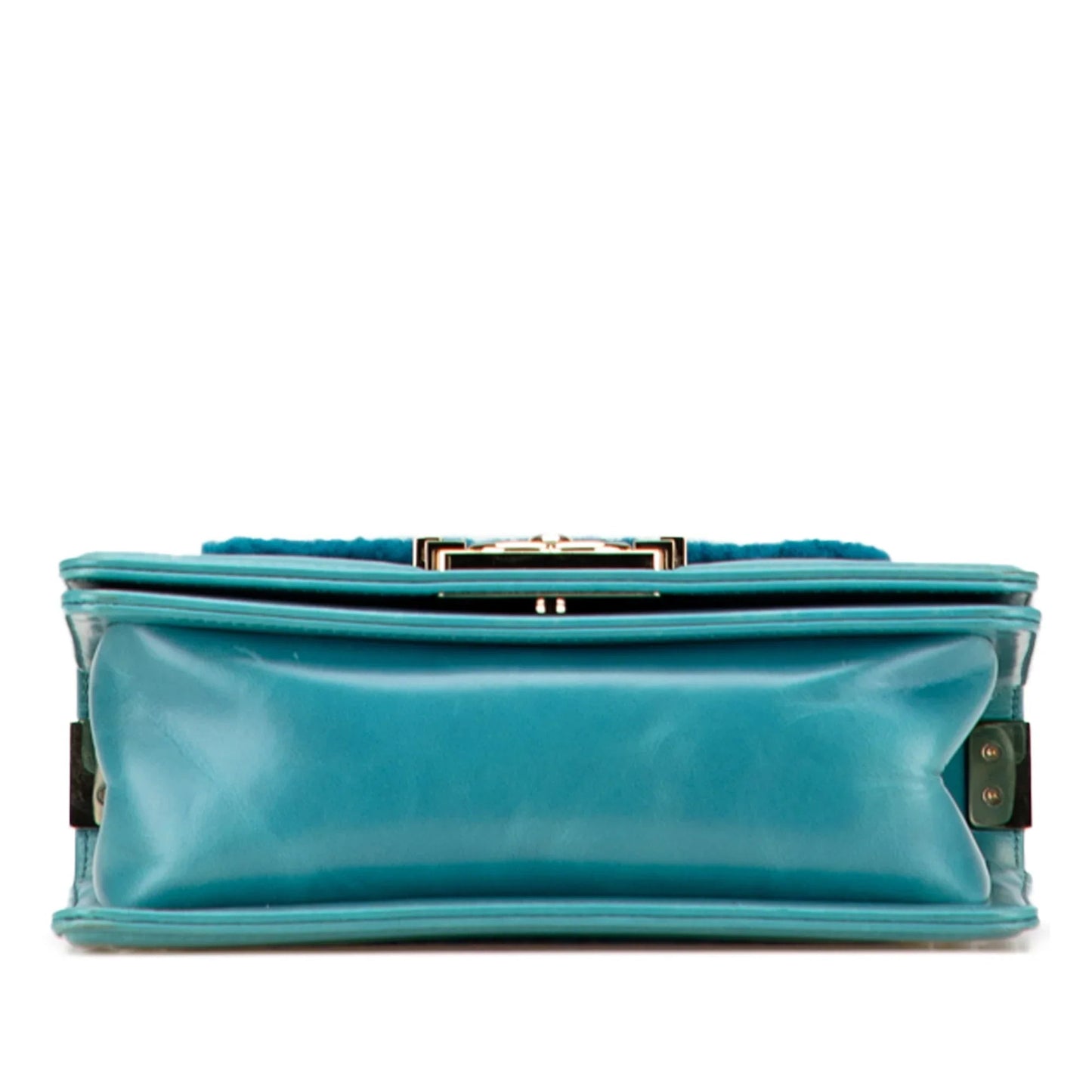 Blue Chanel Small Shearling Boy Flap Crossbody Bag