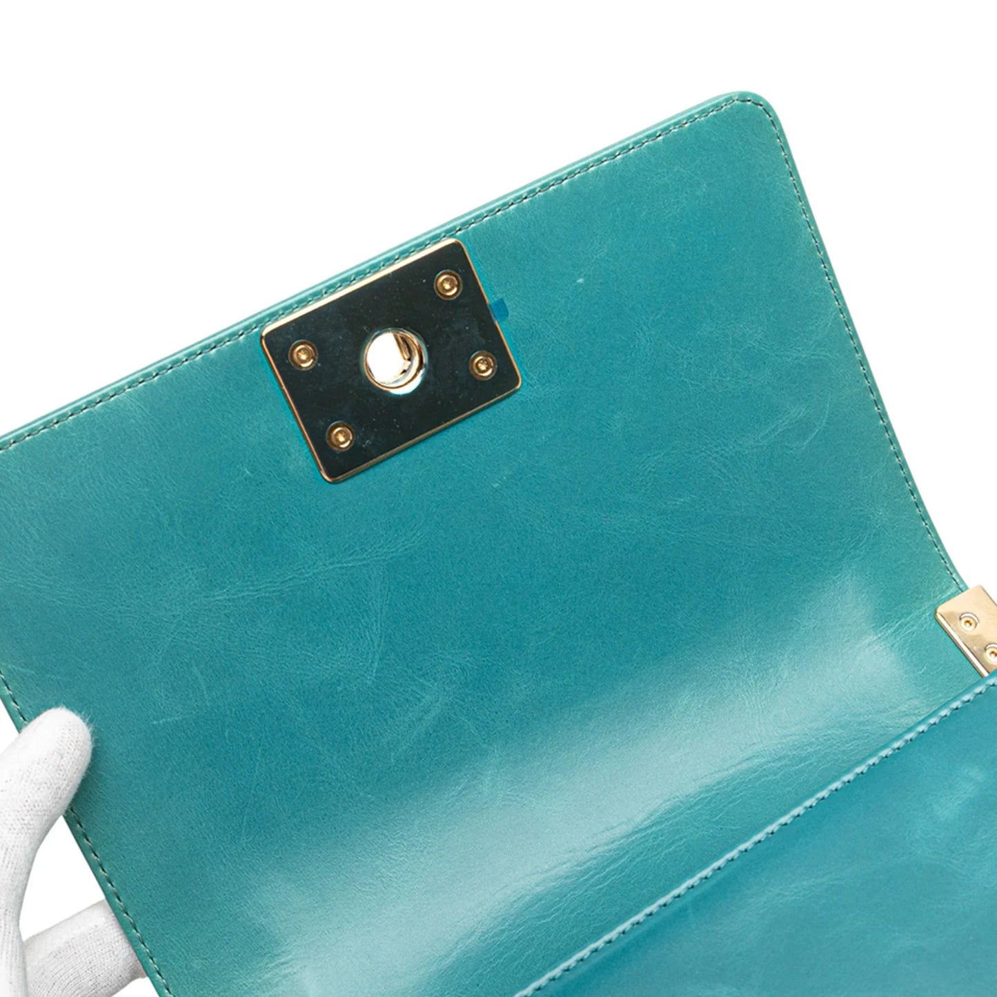 Blue Chanel Small Shearling Boy Flap Crossbody Bag
