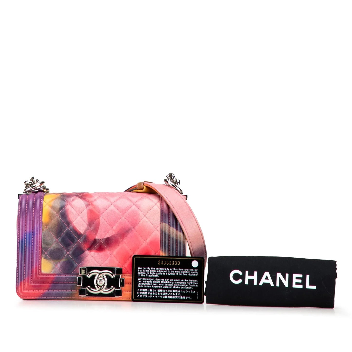 Multi Chanel Small Lambskin Flower Power Boy Flap Crossbody Bag