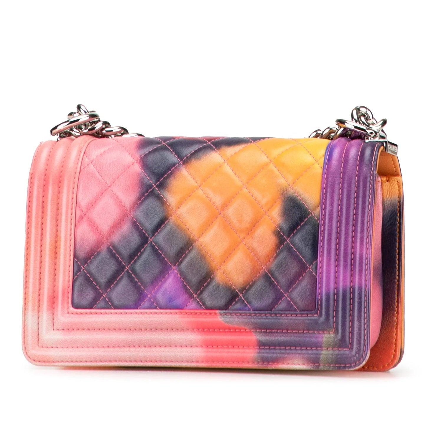 Multi Chanel Small Lambskin Flower Power Boy Flap Crossbody Bag