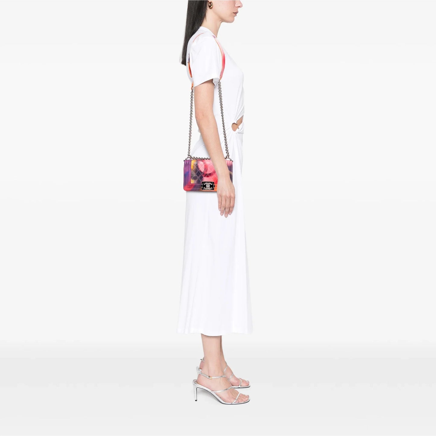 Multi Chanel Small Lambskin Flower Power Boy Flap Crossbody Bag