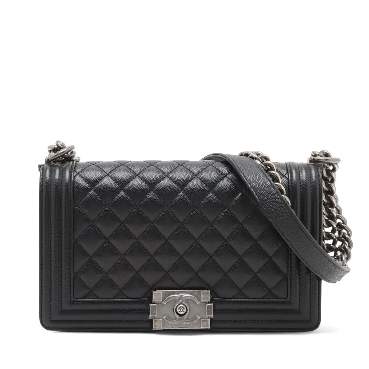Chanel Black Caviar Calfskin Boy Chanel [Clearance Sale]