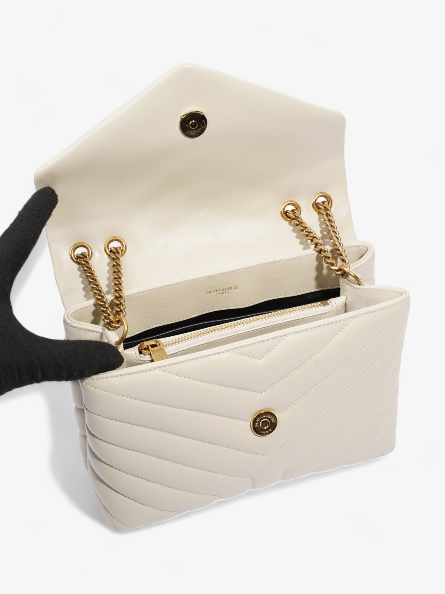 Saint Laurent LouLou Blanc   Calfskin Leather Small