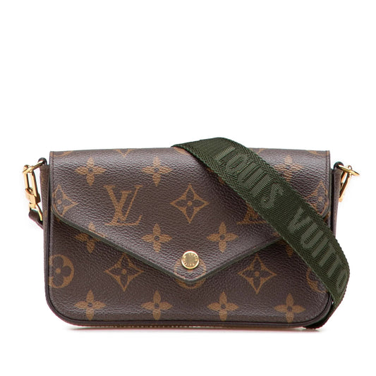 Brown Louis Vuitton Monogram Felicie Strap And Go Crossbody Bag