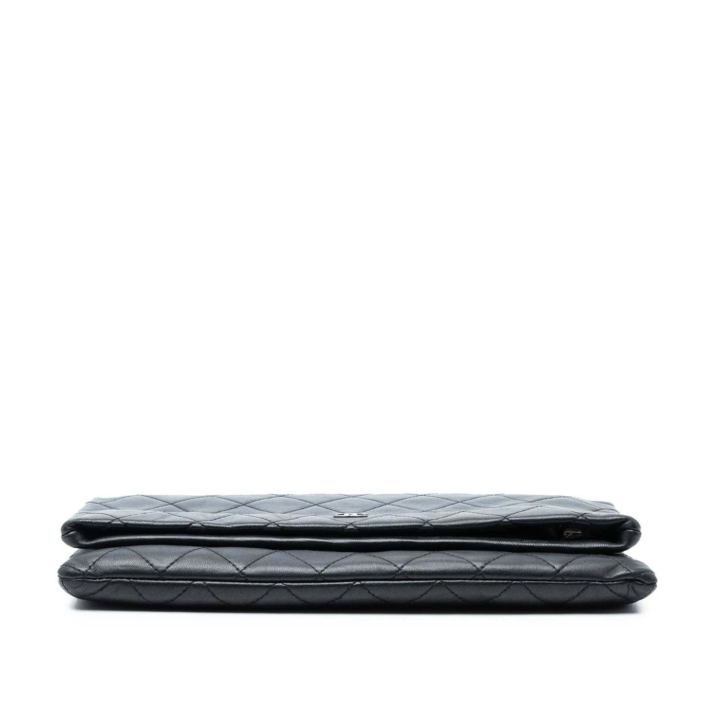 Black Chanel Quilted Lambskin CC Beauty Foldover Clutch