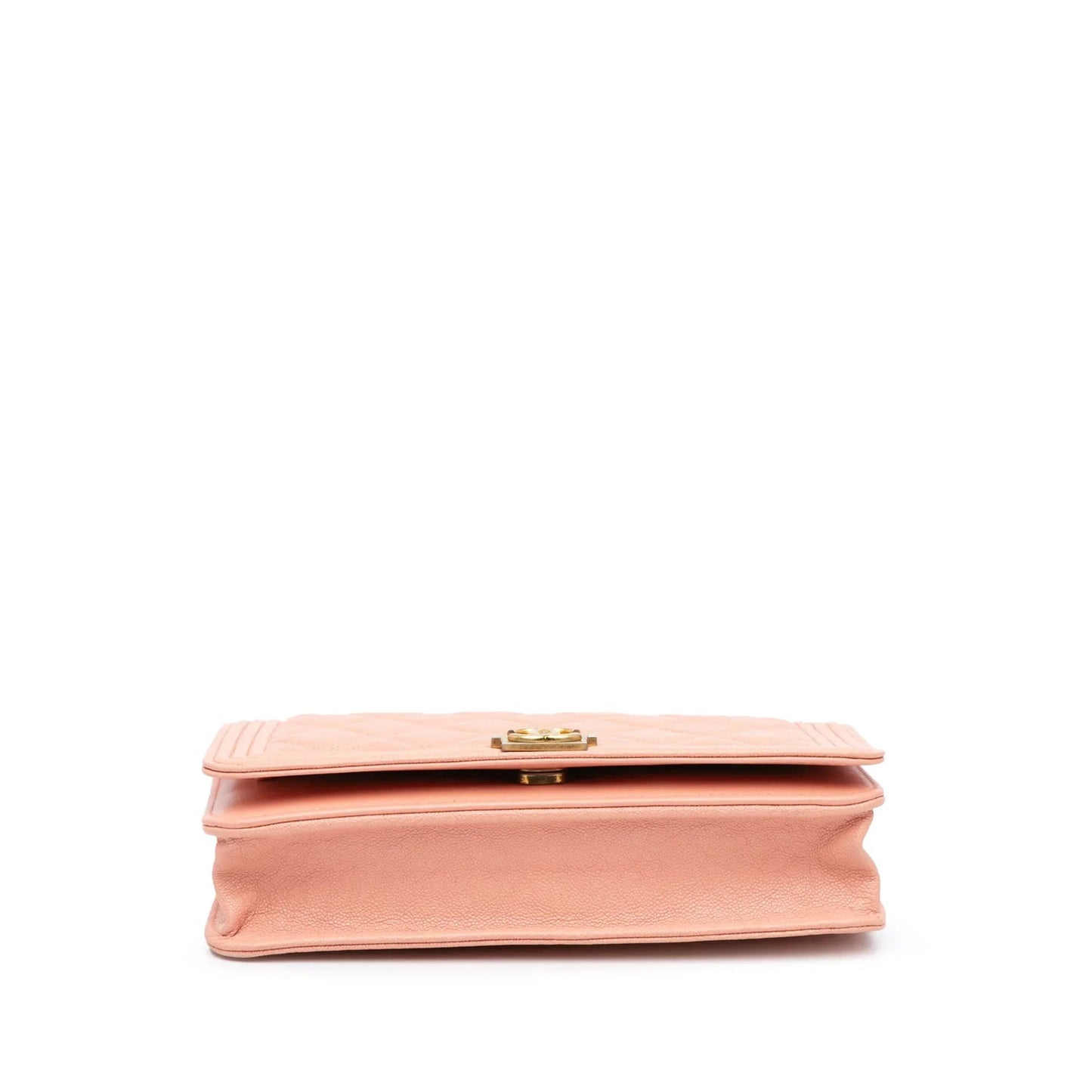 Pink Chanel Quilted Caviar Boy Wallet on Chain Crossbody Bag