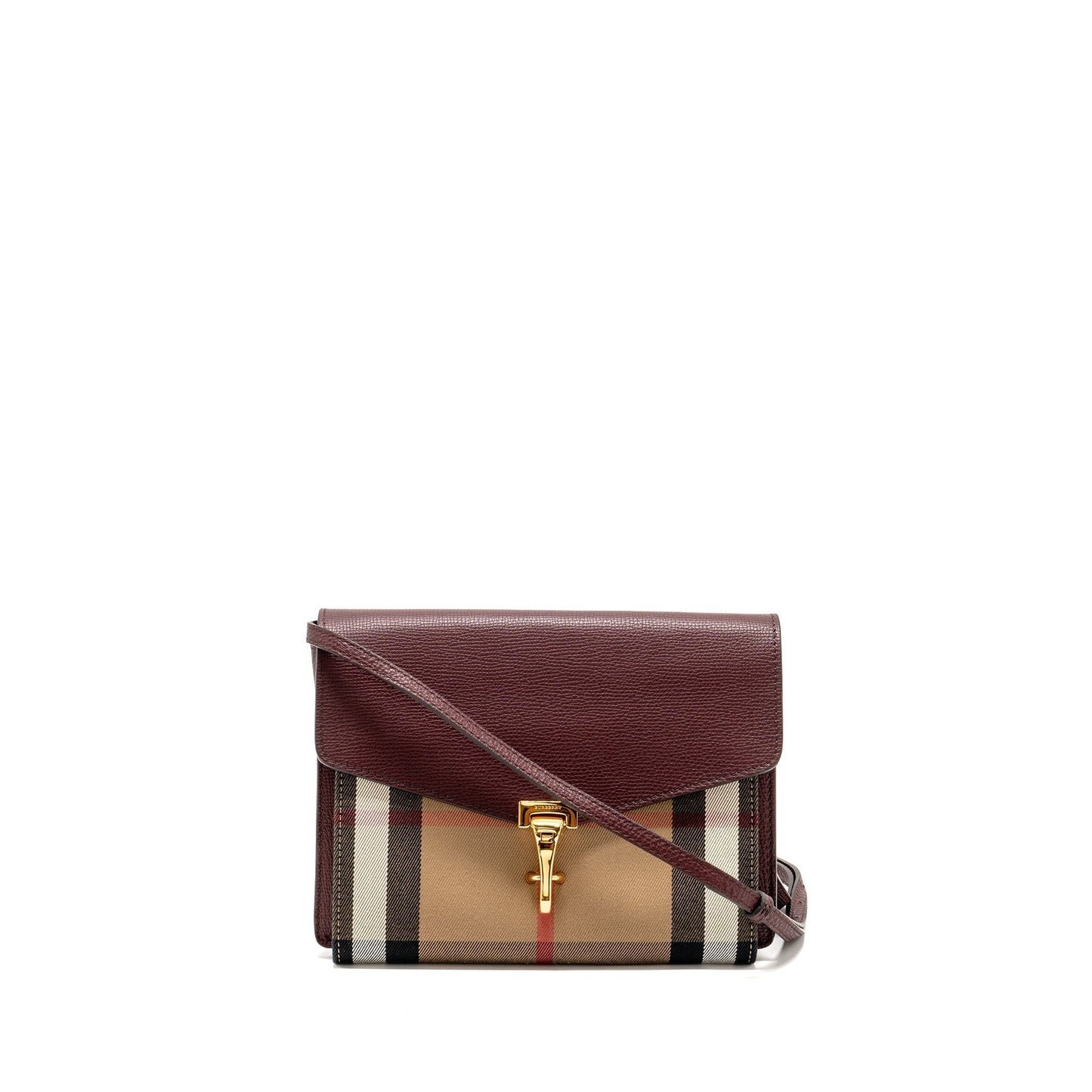 Burberry Ho  Check Crossbody Bag Canvas/ Calfskin Leather Multicolour Brown GHW