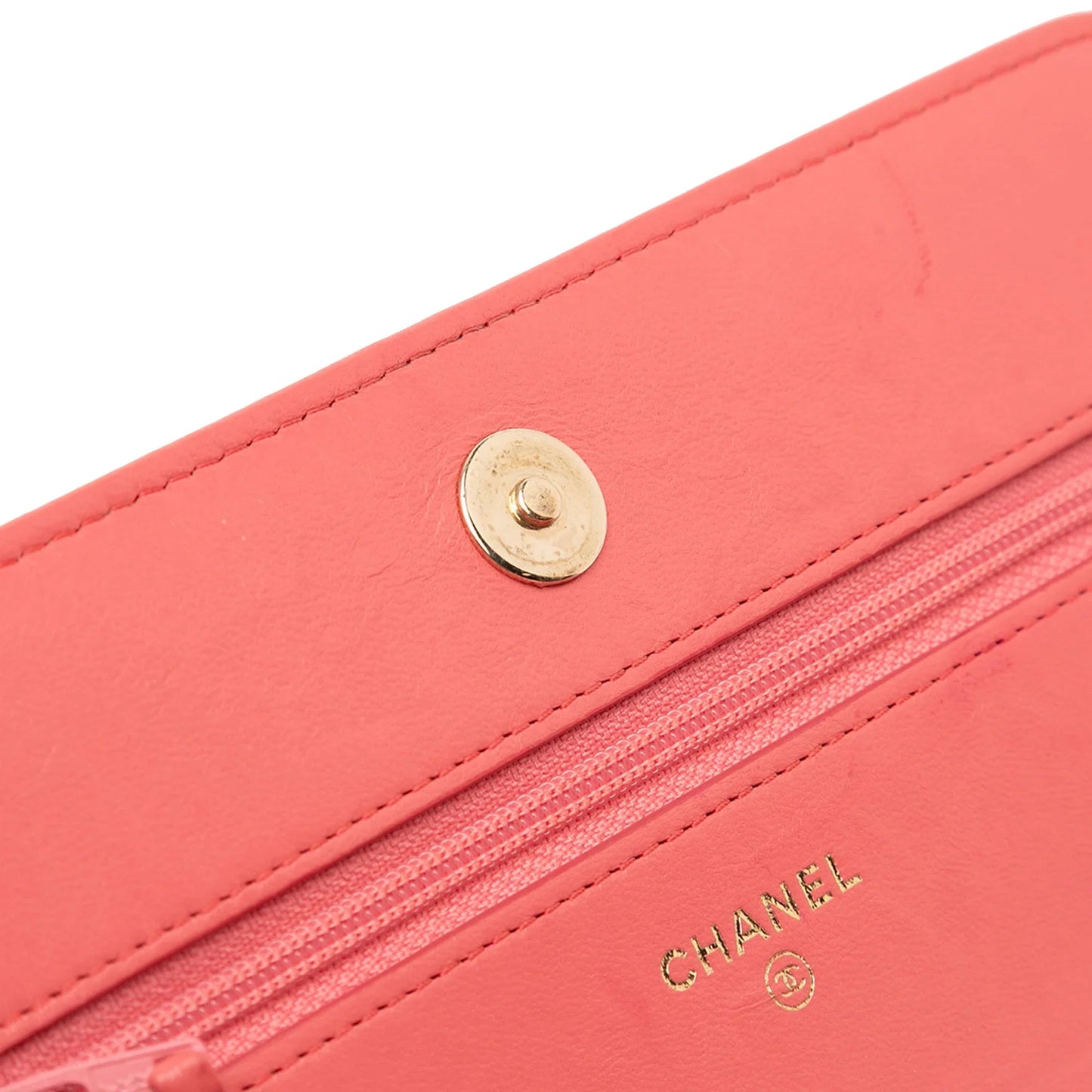 Pink Chanel Lambskin Boy Wallet On Chain Crossbody Bag