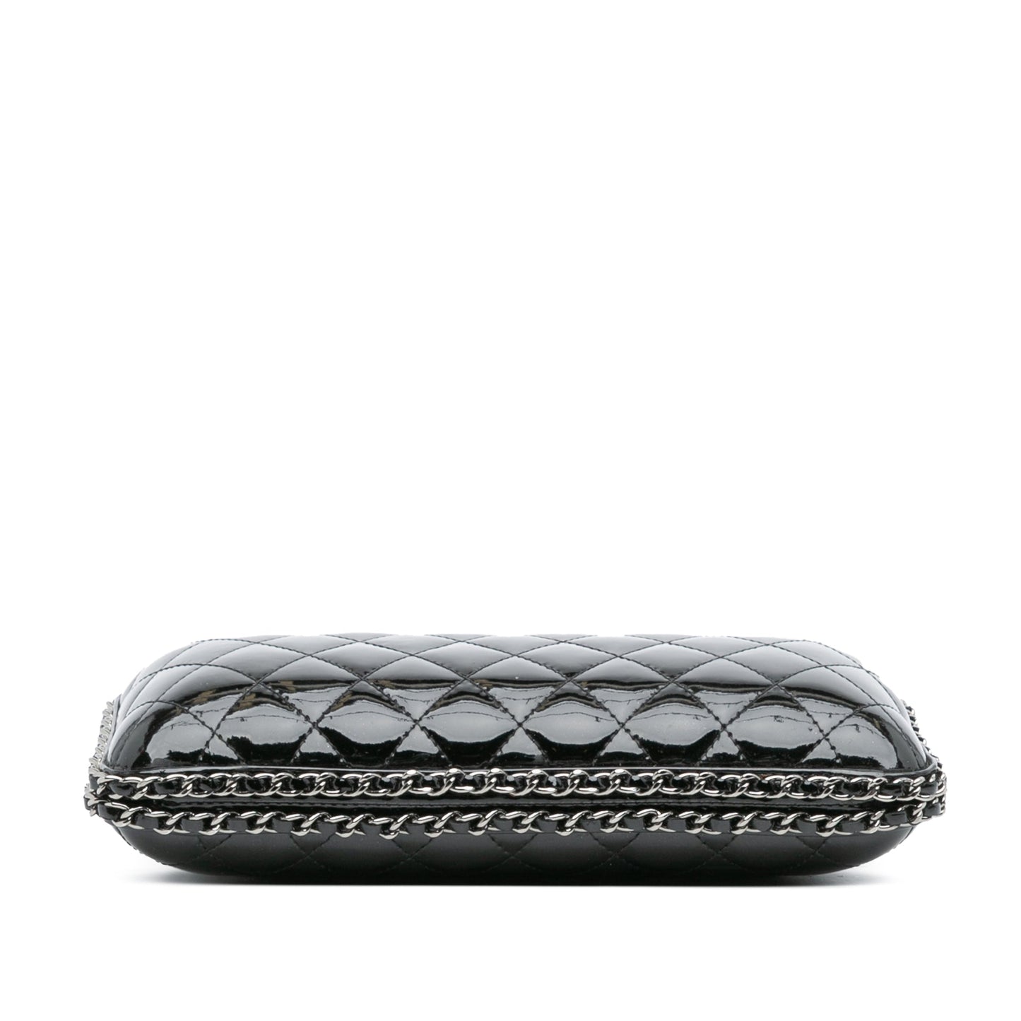 Black Chanel Quilted Patent Chain Around Clutch Crossbody Bag