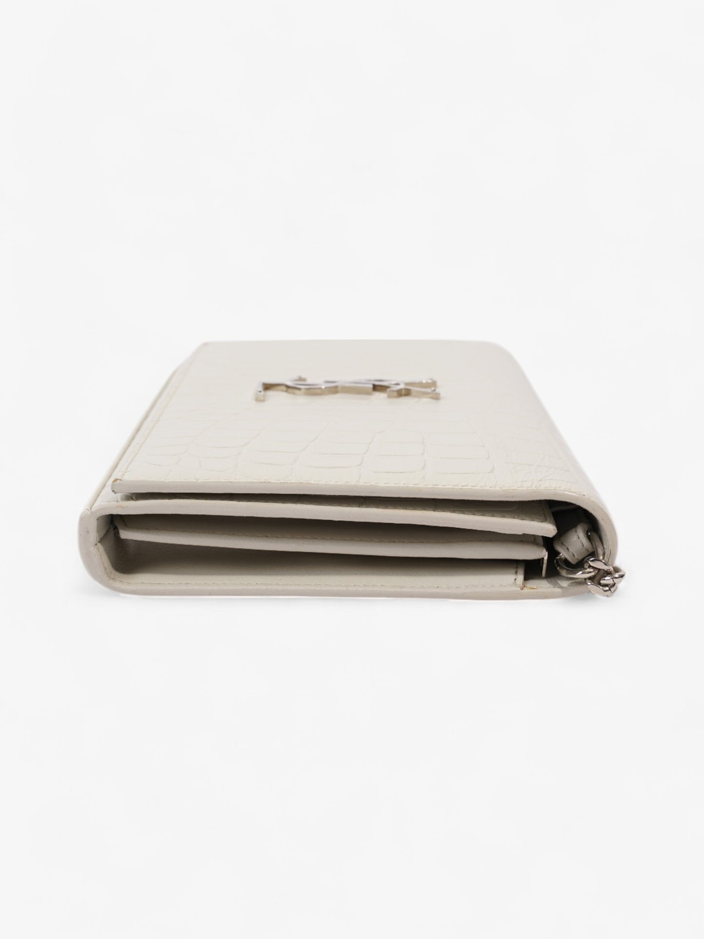 Saint Laurent Kate Chain Wallet Off White Calfskin Leather