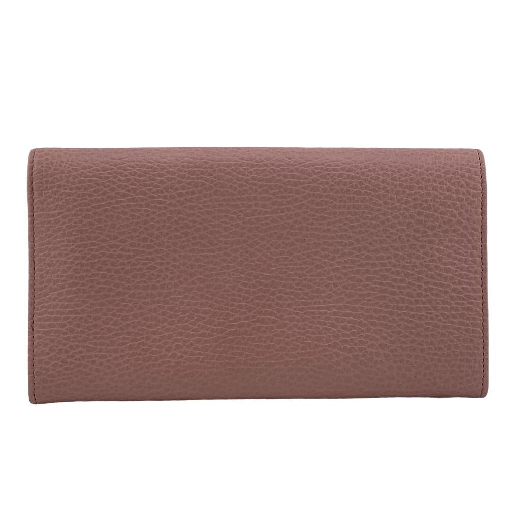 GUCCI Long Wallet Purse leather Pink type Petit Marmont leather Women
