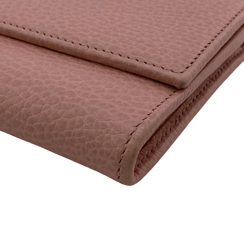 GUCCI Long Wallet Purse leather Pink type Petit Marmont leather Women