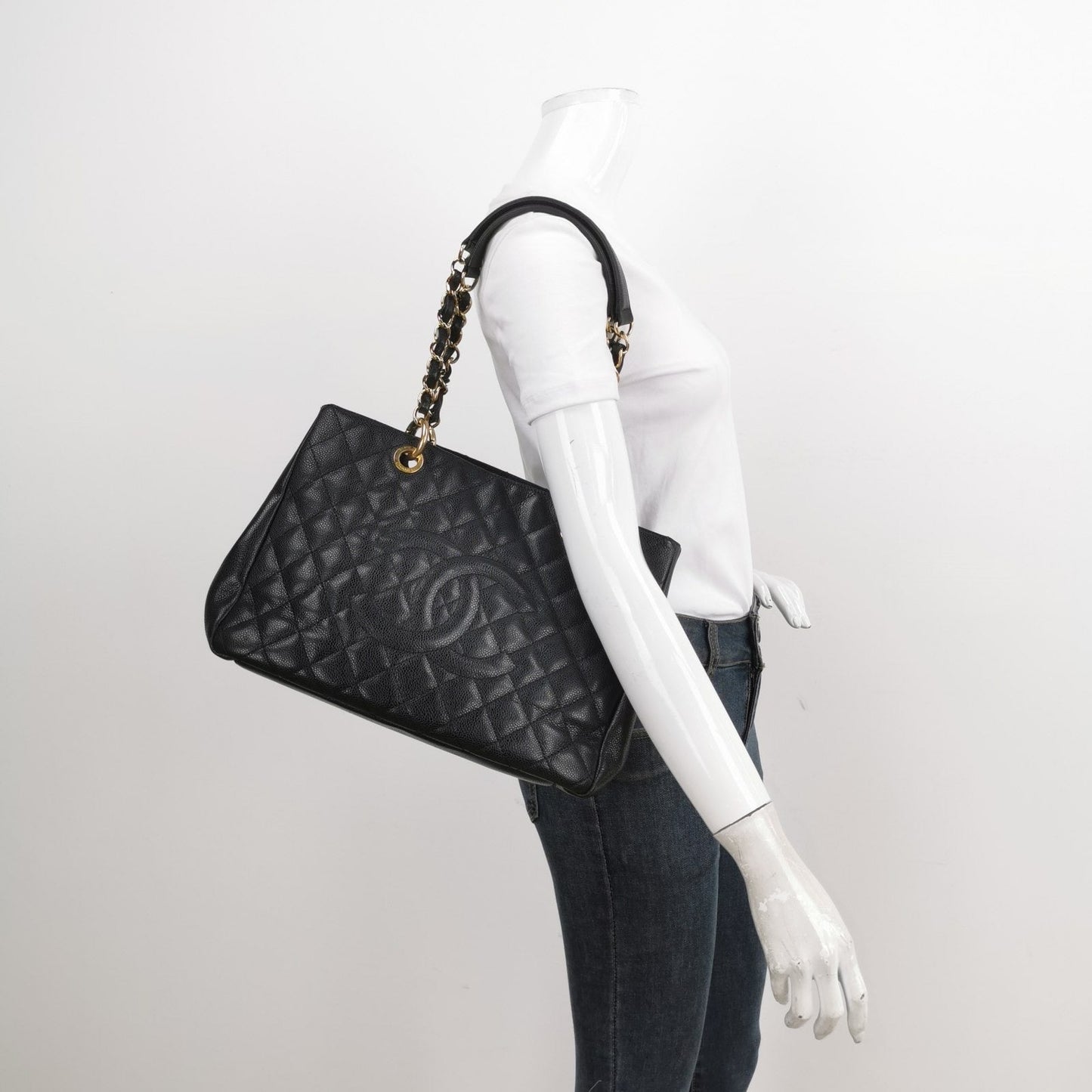 Chanel GST Grand Shopping Tote 2011 Black Caviar Leather PM Medium