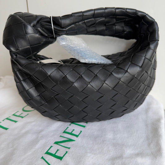 Bottega Veneta Jodie Mini Black Leather Silver Hardware