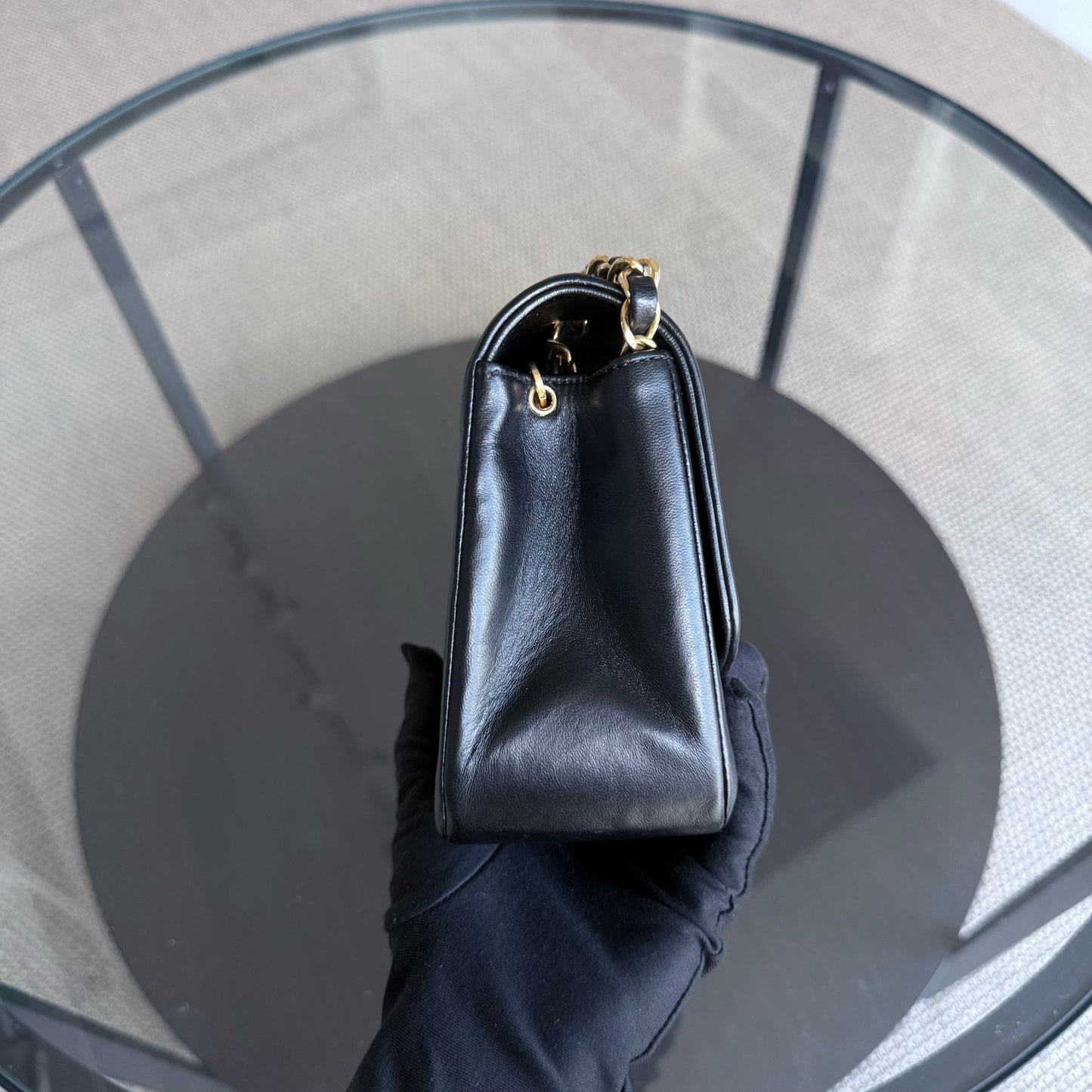 Chanel Diana   - Quilted Lambskin Black Gold Hardware Series 2