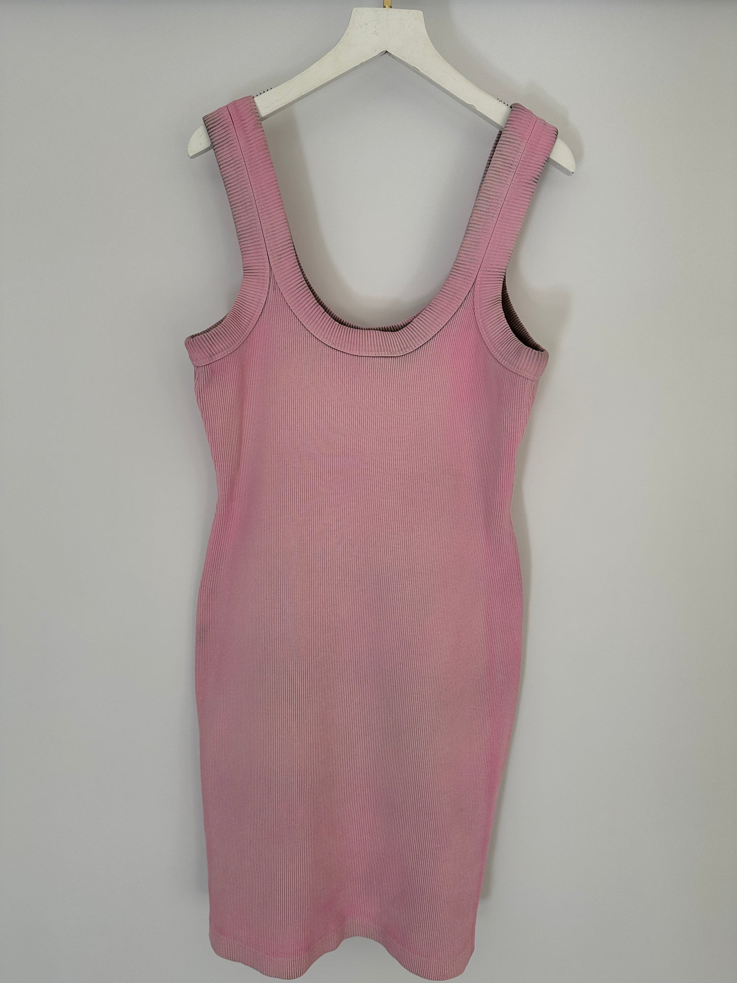 Alexander Wang Washed Pink Tank Dress with Logo Detail Size M (UK 10)