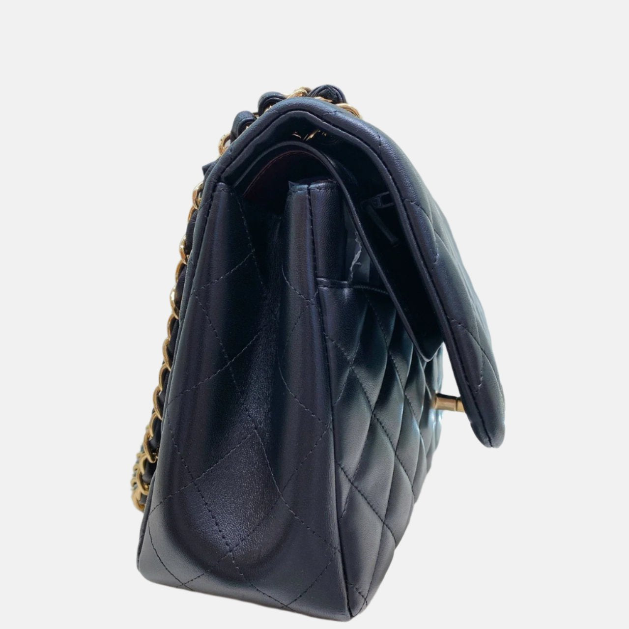 Chanel Classic Flap Jumbo Black Lambskin Leather Double Flap Gold Hardware, 2011-2012