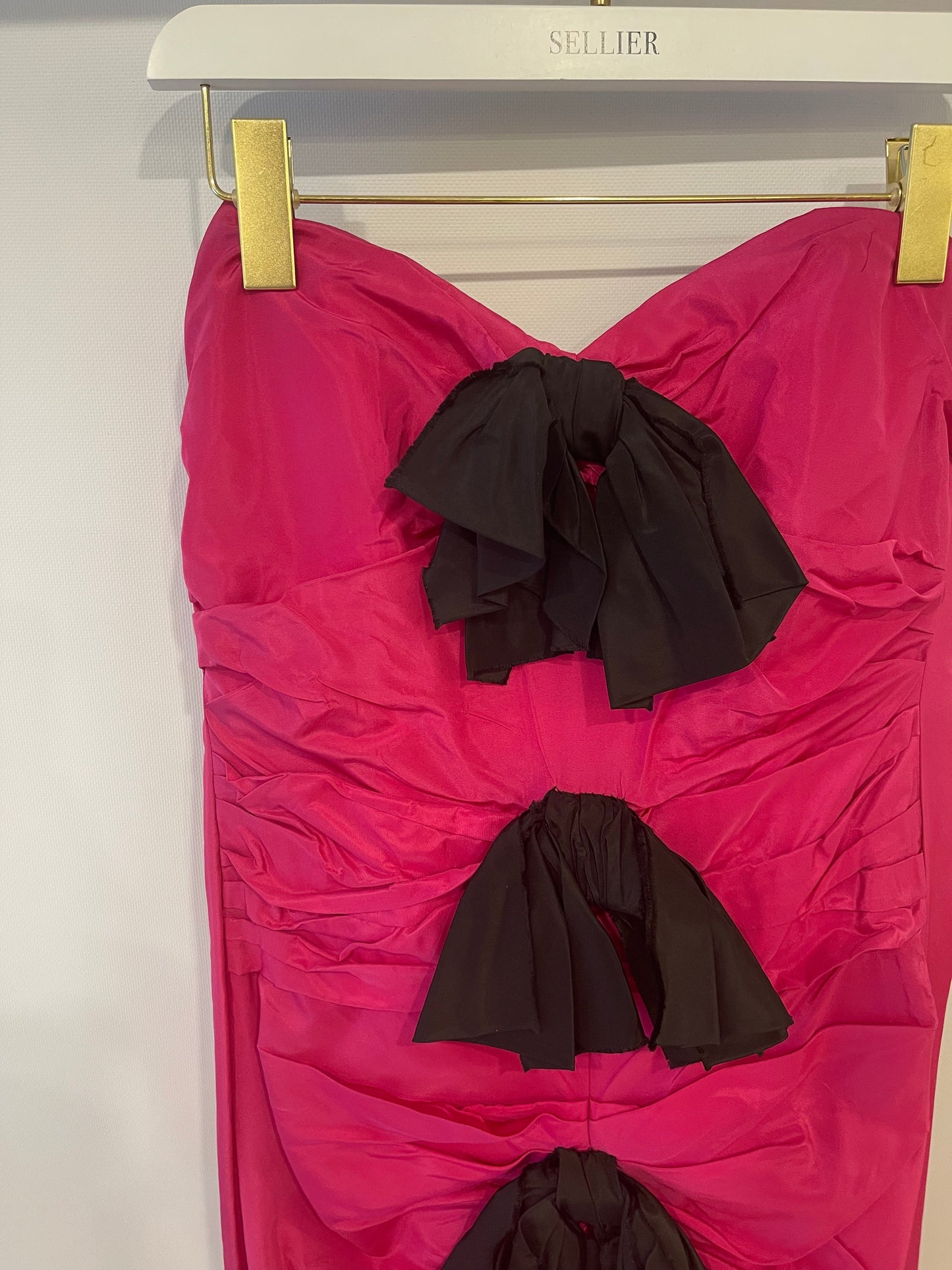 Carmen March Fucsia with Bows Sleeveless Dress Size 40 (UK12)