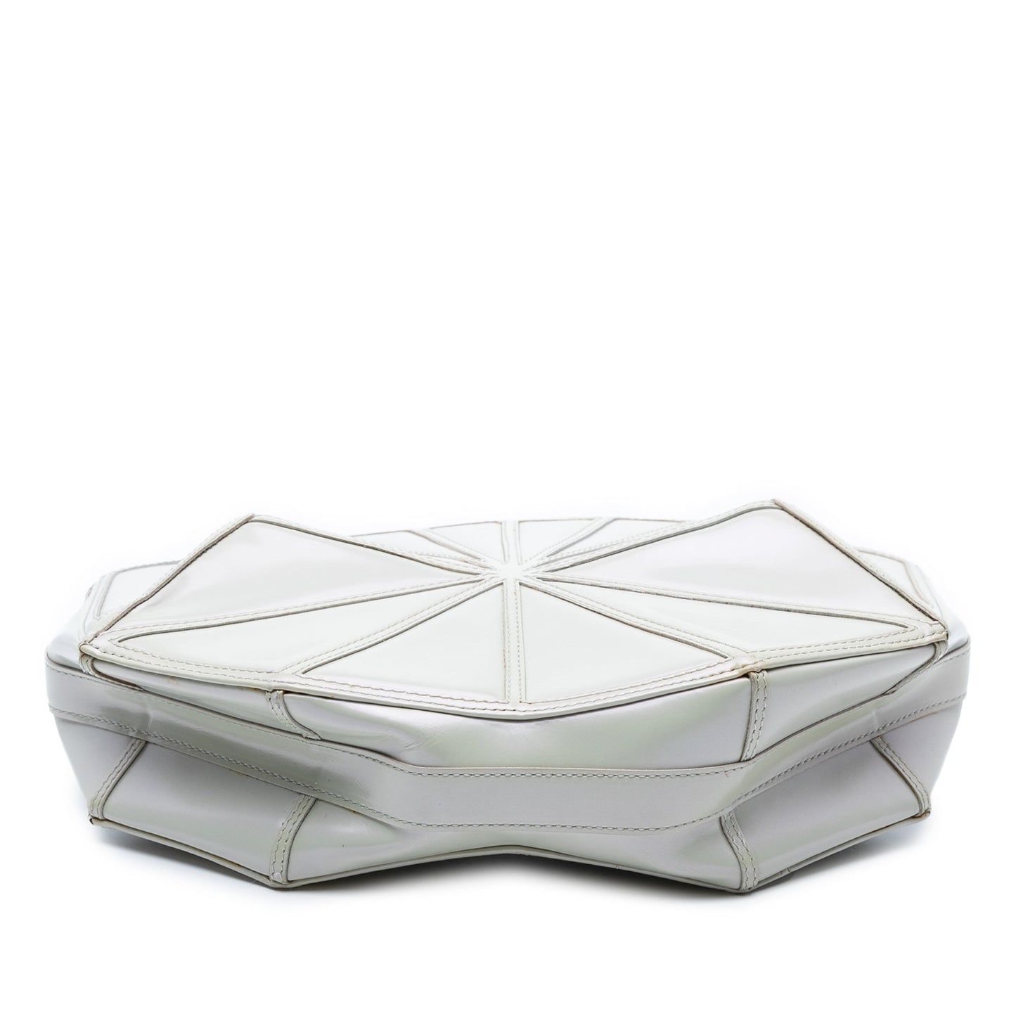 White Chanel Pearlescent Lambskin Midnight Swim Wristlet Clutch