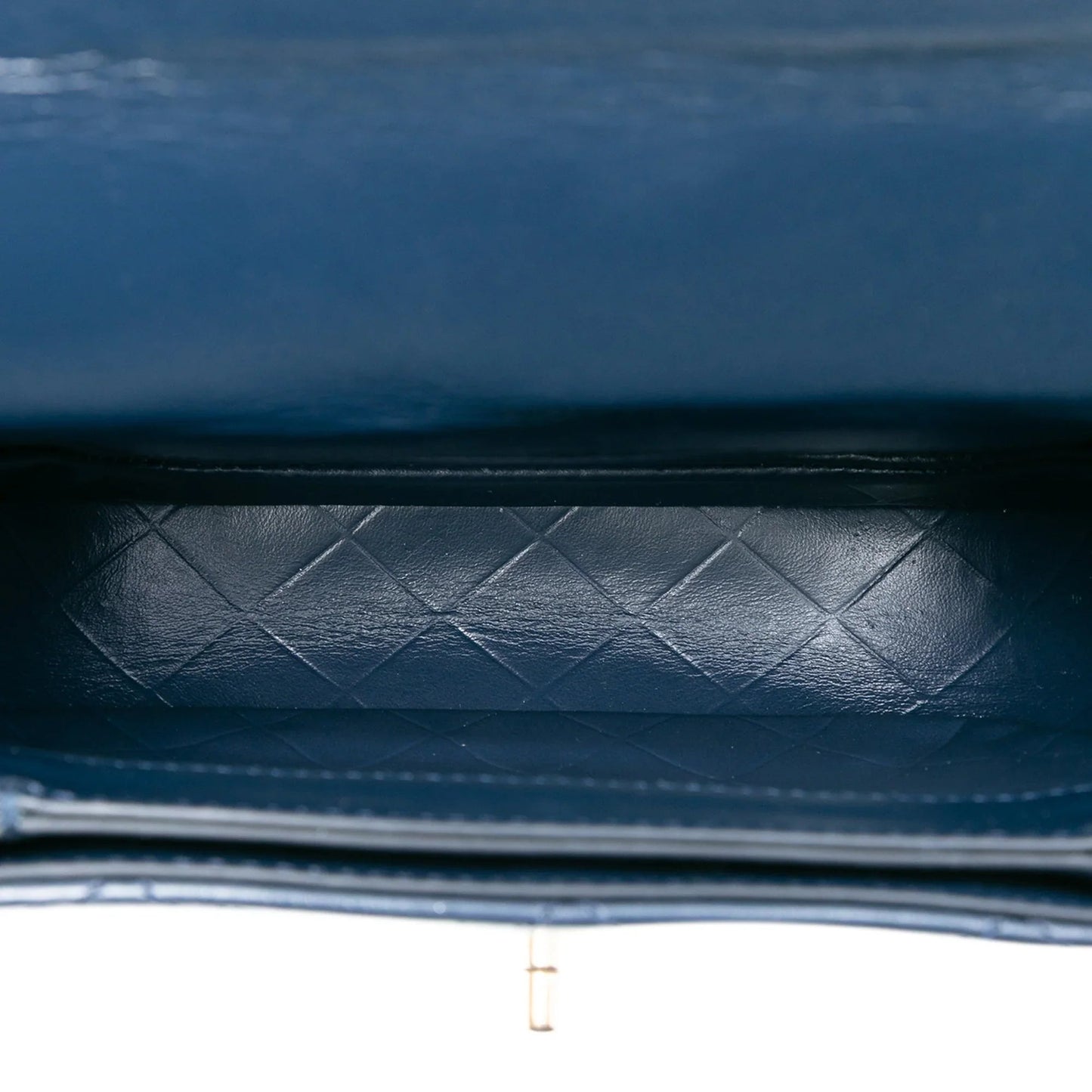 Blue Chanel Mini CC Quilted Shiny Calfskin Round Moon Messenger Flap Satchel