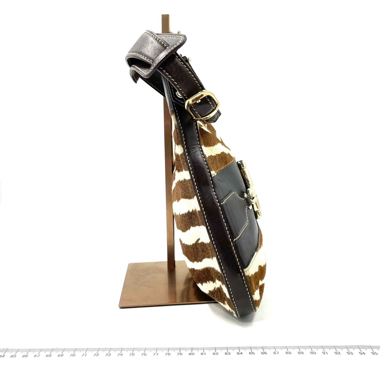 Gucci Jackie   Zebra Print Pony-style Calfskin Side Horsebit