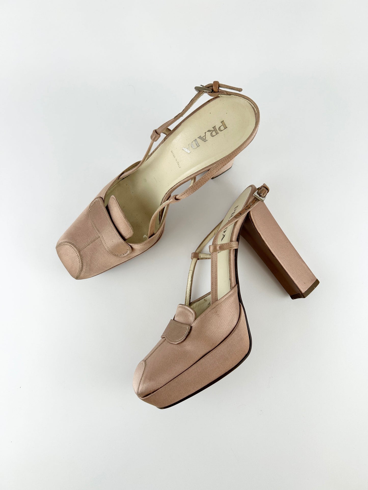 Prada Satin Slingback Ballet Platform Heels (2003)