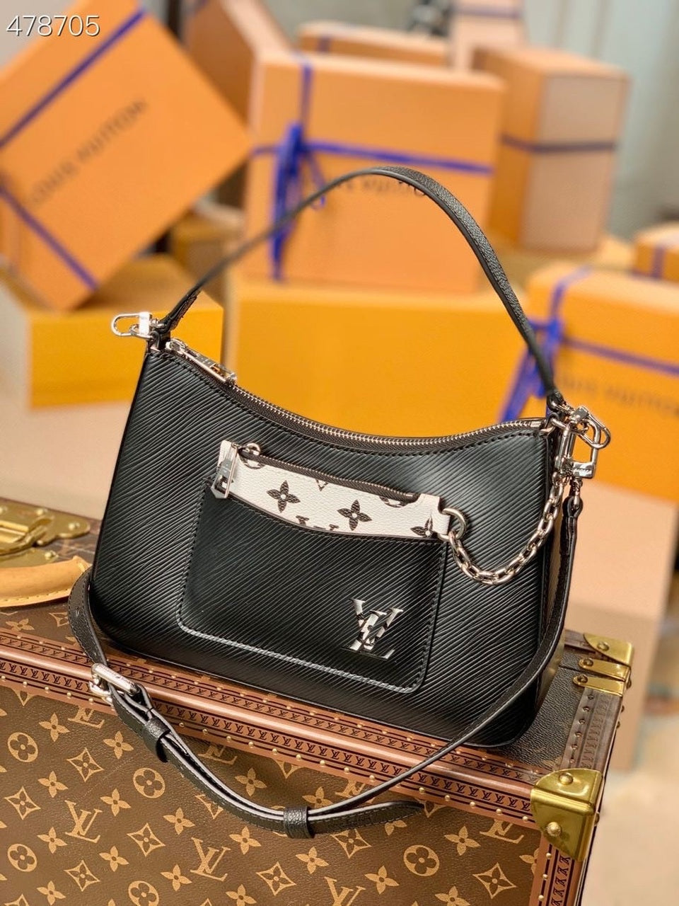 Top Quality Marelle Tote MM Epi Black For Women, Womens Handbags, Shoulder And Crossbody Bags 11.8in/30cm Top Quality M59954