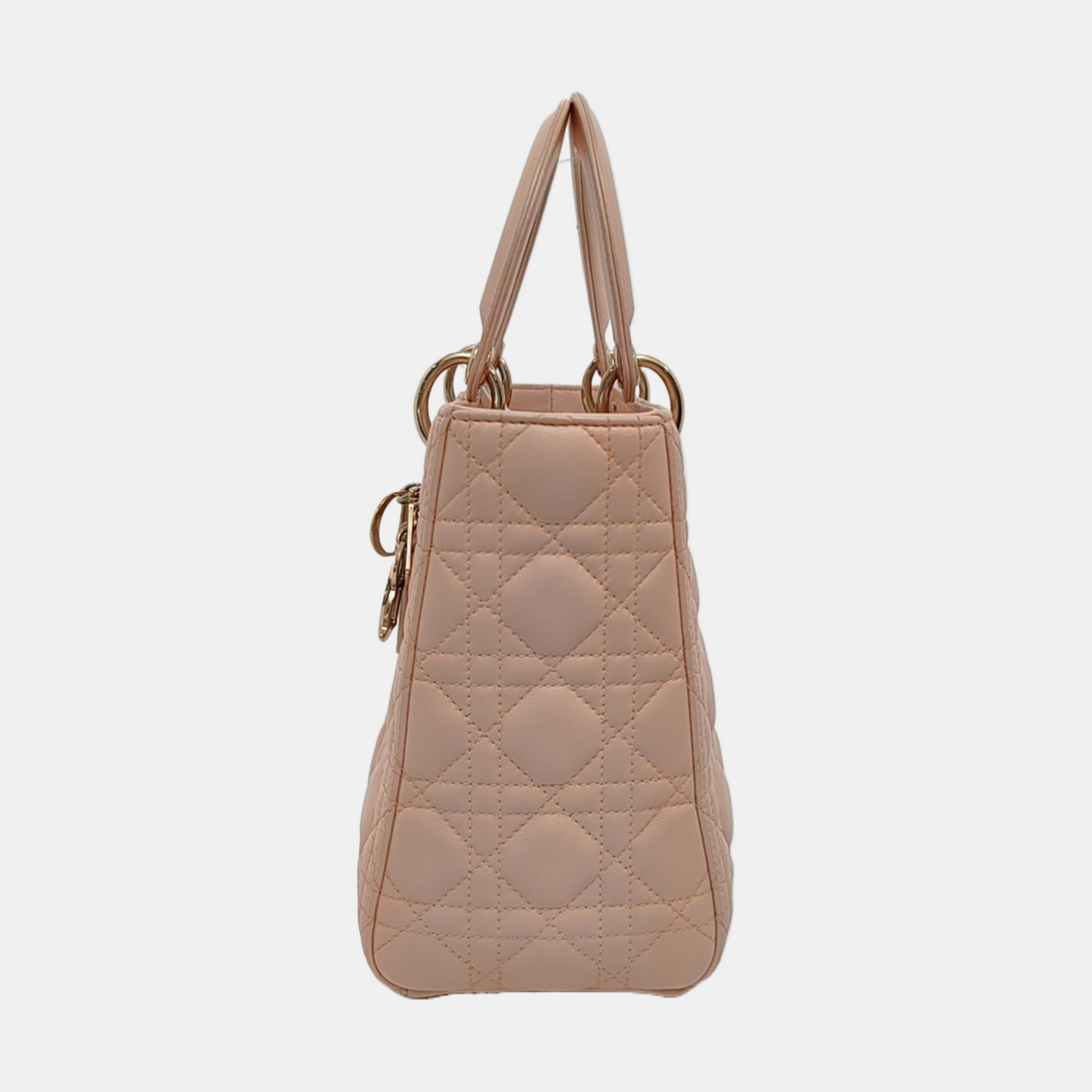Lady Dior Medium Light Pink Lambskin Leather Gold Hardware