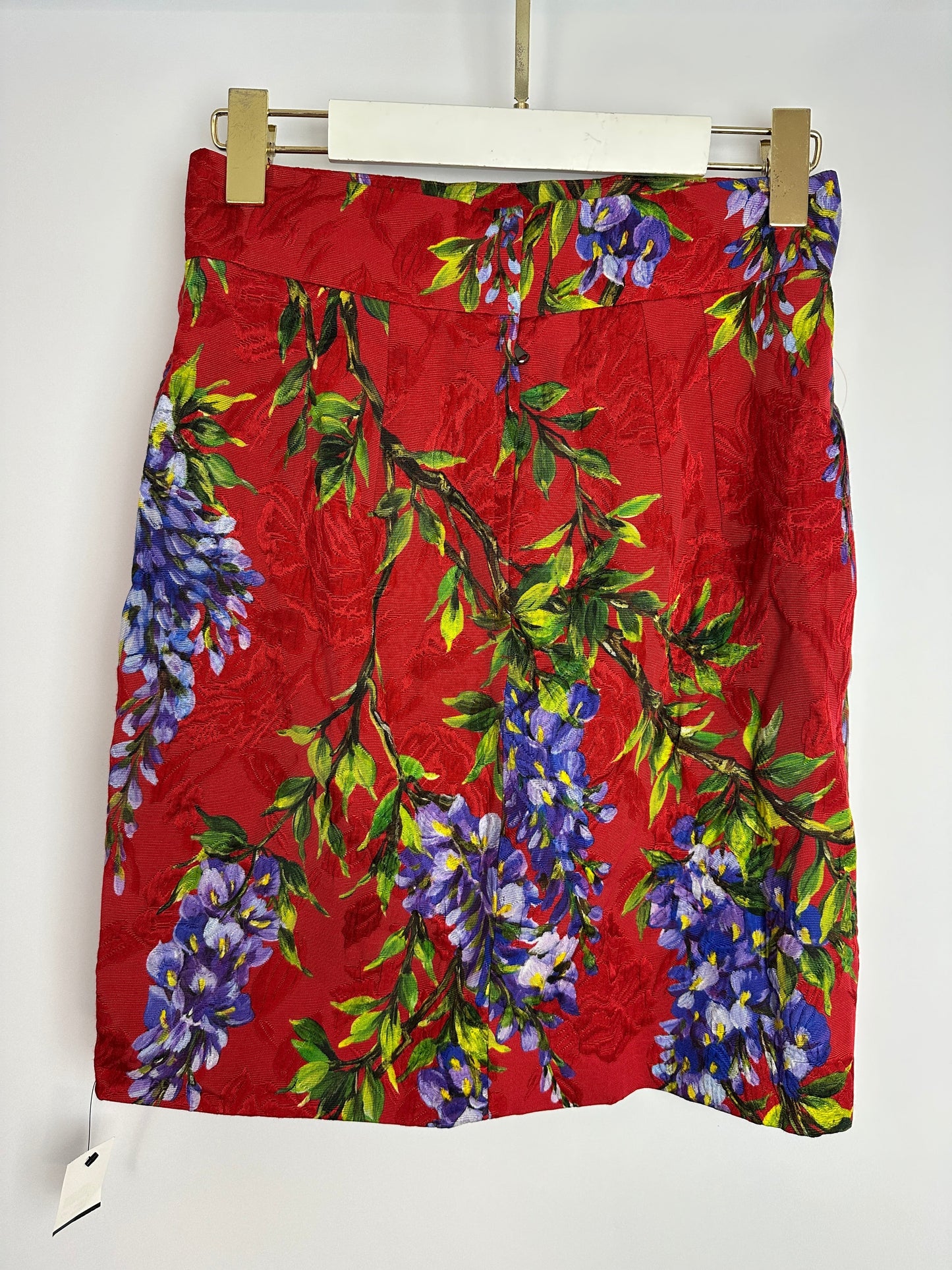 Dolce & Gabbana Red Floral Print Midi Skirt Size IT 40 (UK 8)