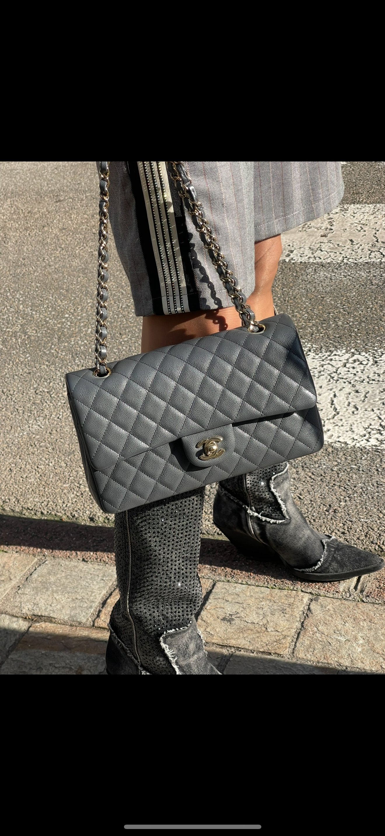 Chanel - Sac Classique 11:12 Timeless  gris