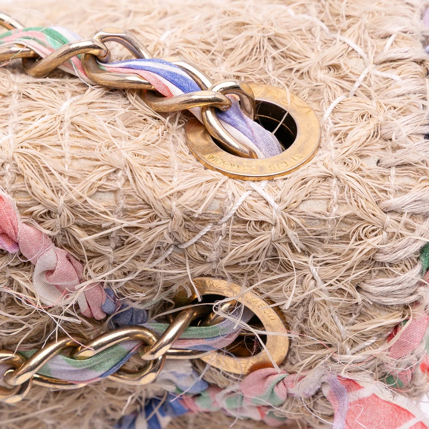 Brown Chanel CC Straw Country Flap Shoulder Bag