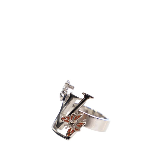 Silver Louis Vuitton Palladium Plated Enamel Fairytale Cocktail Ring
