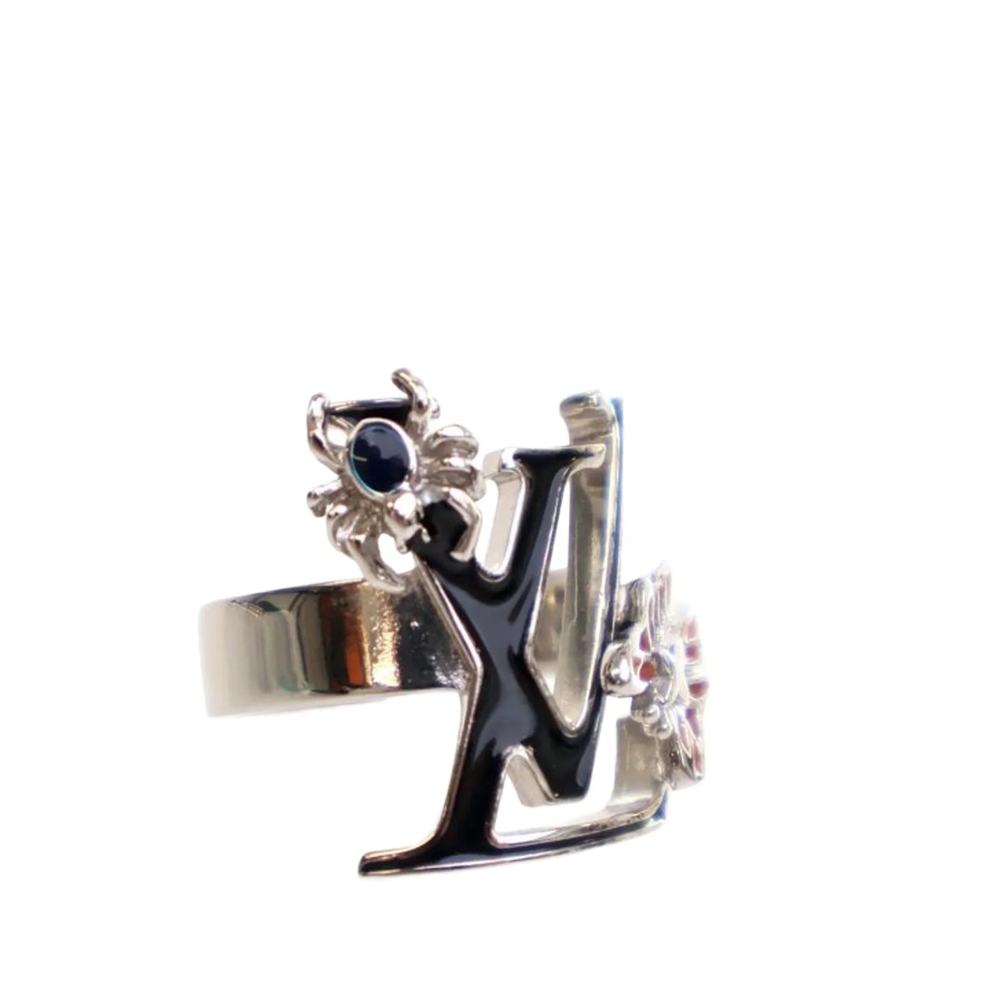 Silver Louis Vuitton Palladium Plated Enamel Fairytale Cocktail Ring