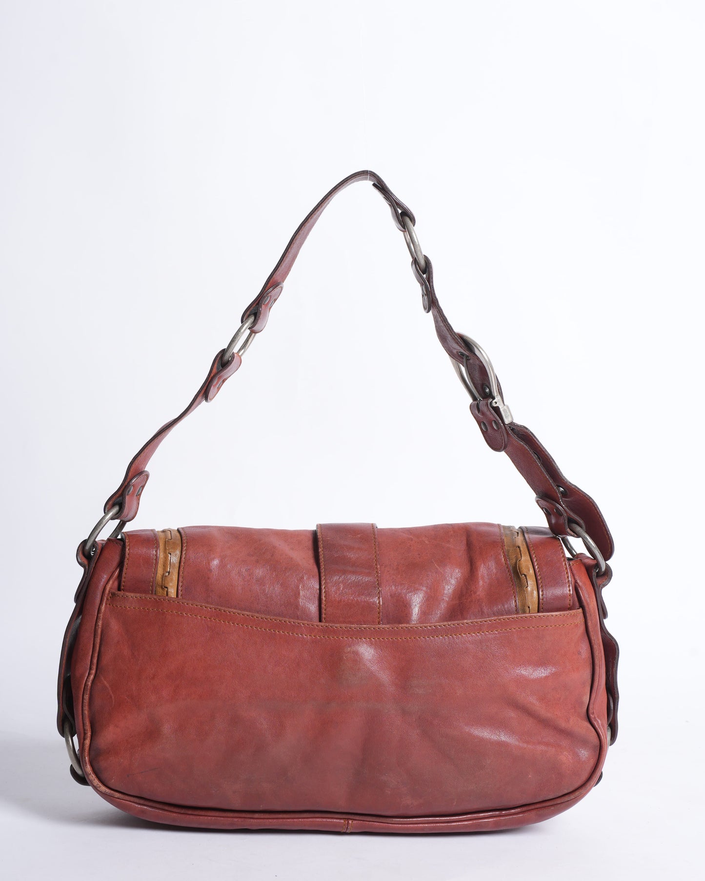 Rare Christian Dior Gaucho Saddle Bag In Rustic Red