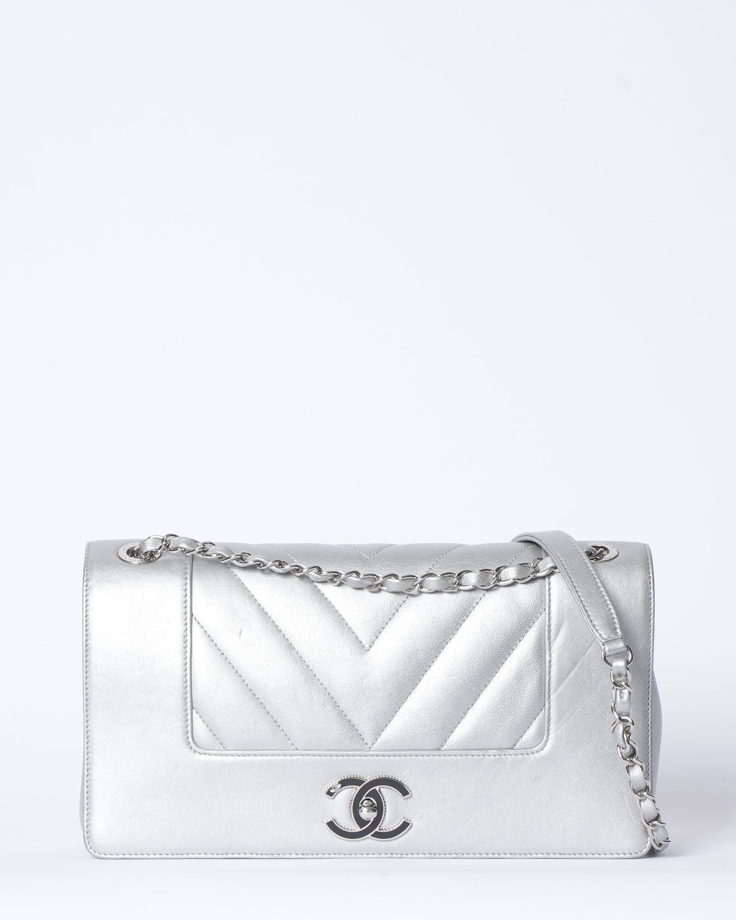 Chanel Madmemoiselle   Flap Bag In Chevron Sheepskin