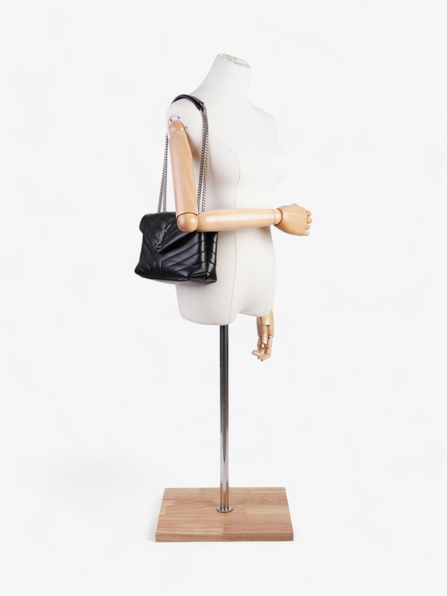 Saint Laurent Lou Lou Black Calfskin Leather Small