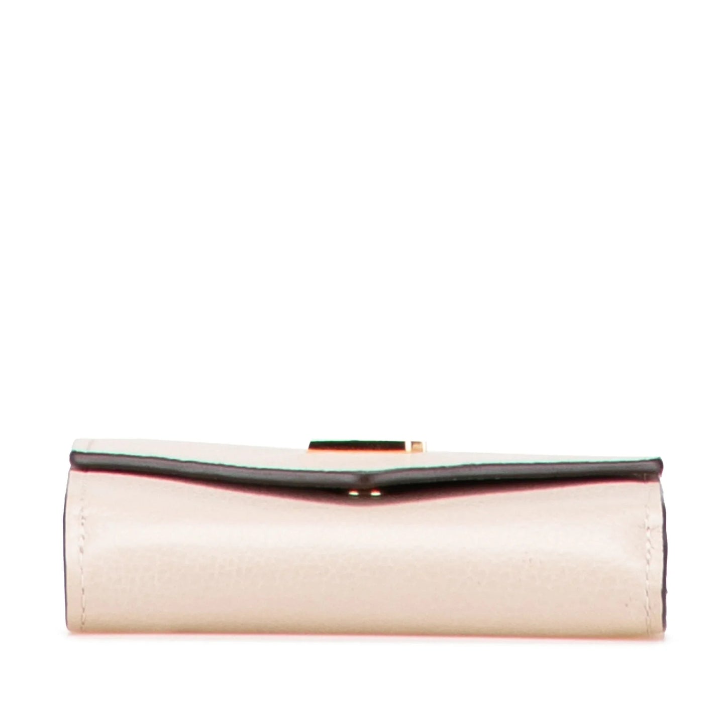 Cream Louis Vuitton Leather Lockmini Compact Wallet