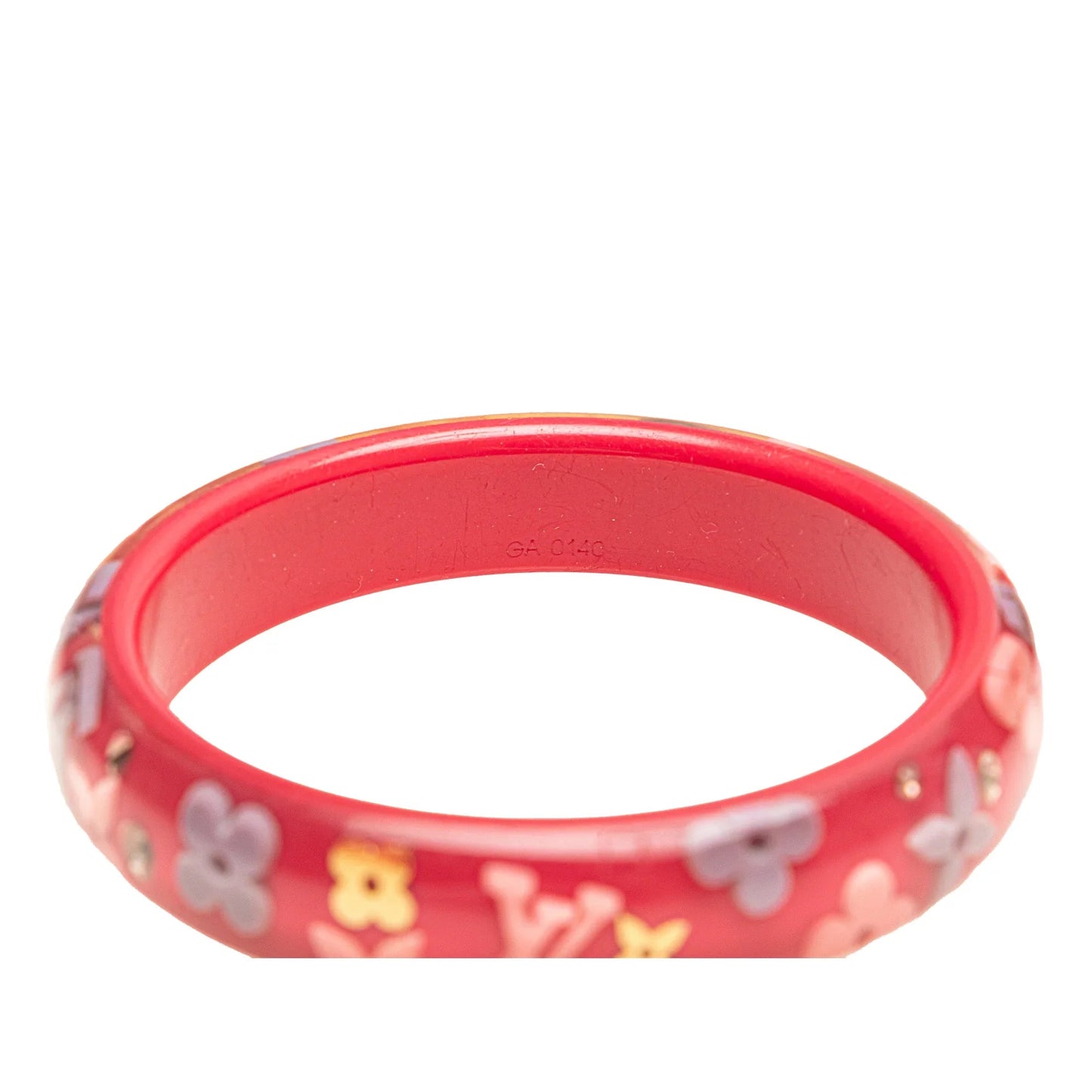 Pink Louis Vuitton Resin and Crystal Inclusion Bracelet GM