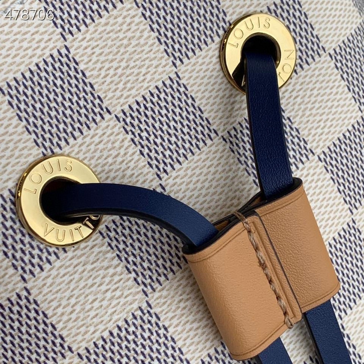Top Quality NeoNoe Bucket Bag MM Damier Azur Canvas 10.2in/26cm Blue For Women Top Quality N50042