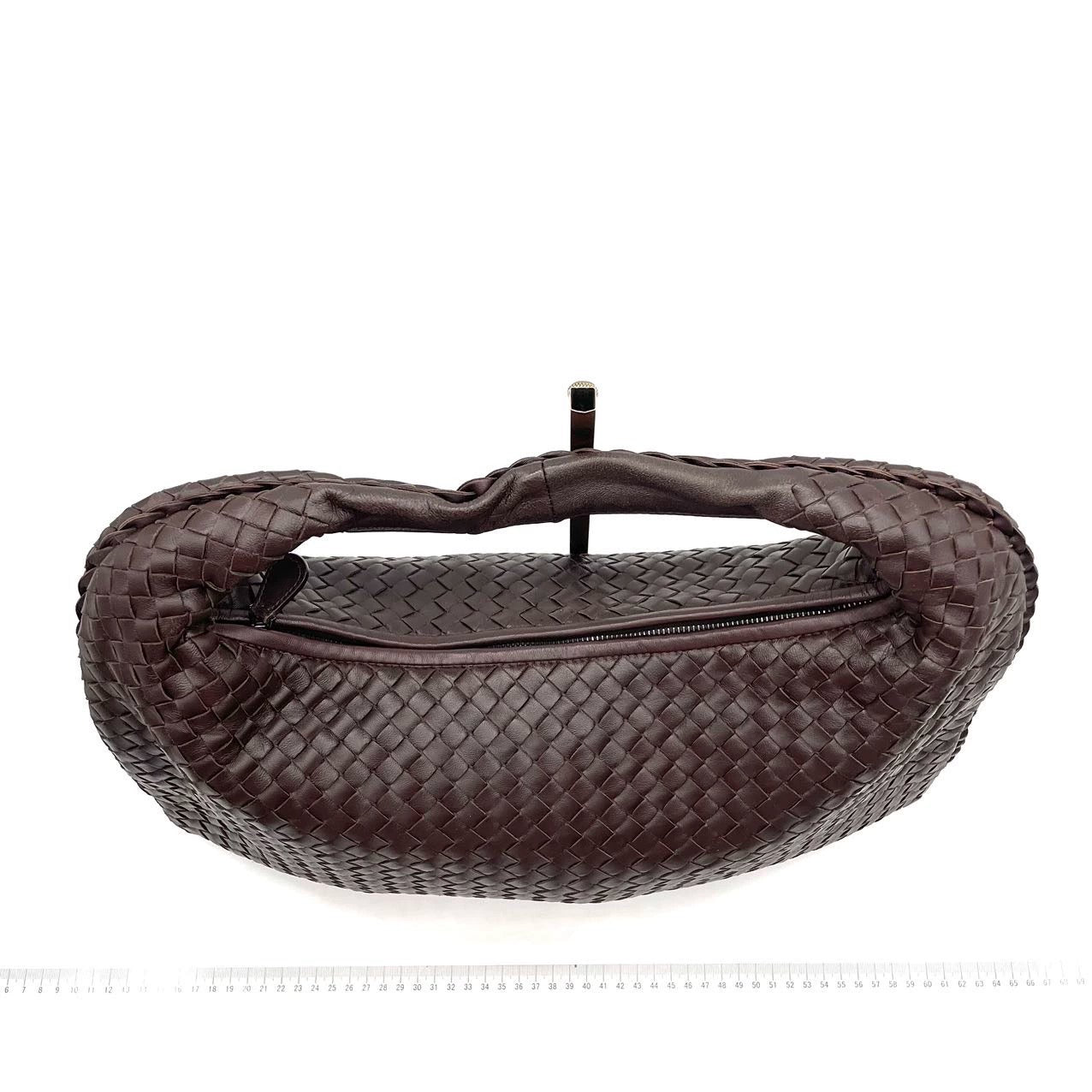 Bottega Veneta Intrecciato Hobo Bag Medium Chocolate Brown Lambskin leather 48cm