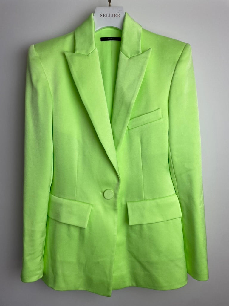 Alex Perry Neon Green Blazer and Tailored Wide Leg Tro rs Set Size UK 8