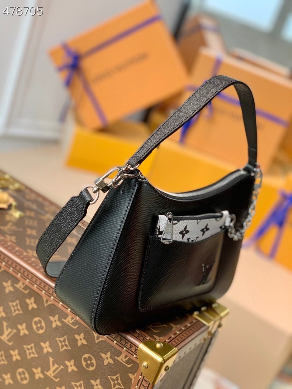 Top Quality Marelle Tote MM Epi Black For Women, Womens Handbags, Shoulder And Crossbody Bags 11.8in/30cm Top Quality M59954