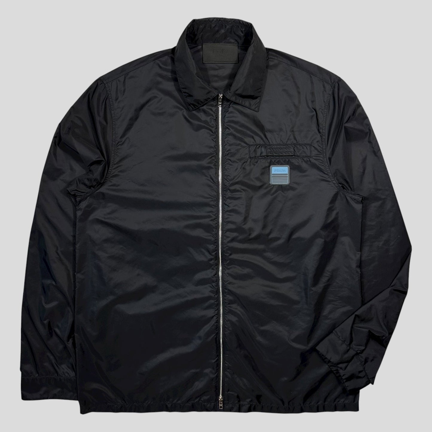 Prada 2018 Rubber Race Logo Nylon Blouson Overshirt Jacket - M/L