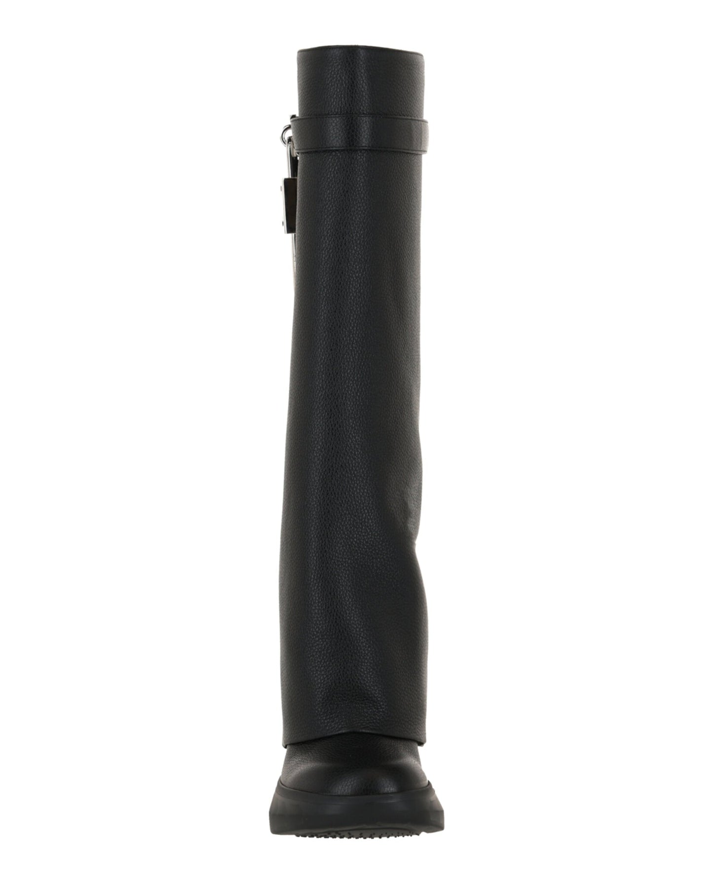 Givenchy Womens Shark Lock Biker Boots In Grained Leather