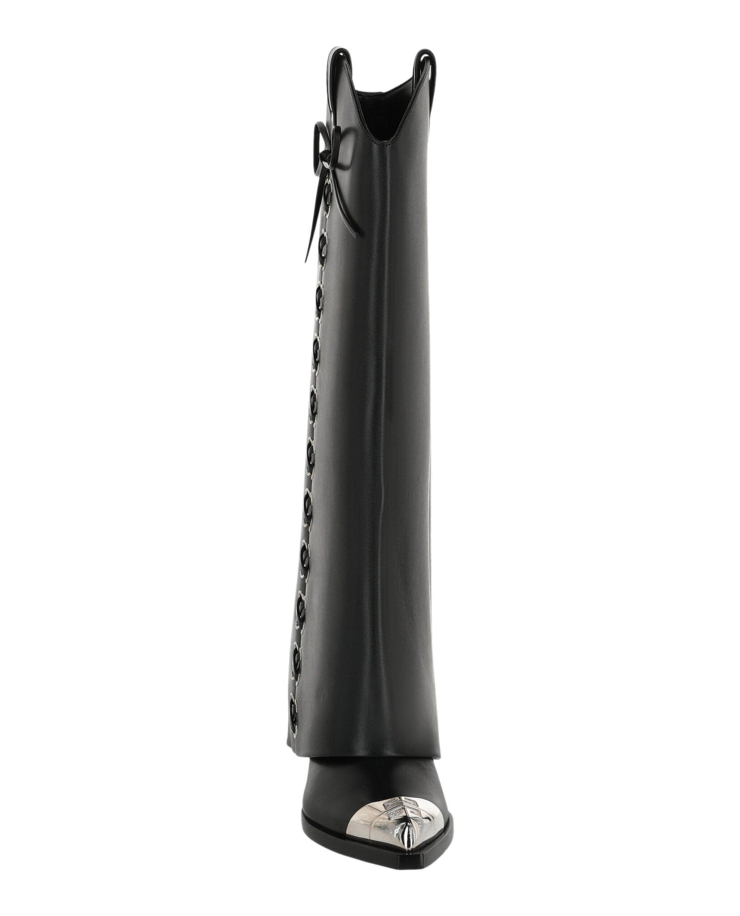 Givenchy Womens Shark Lock Cowboy Boots In Corset Style Leather