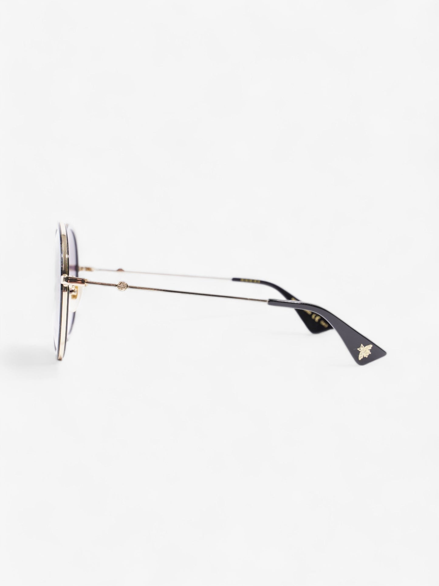Gucci Round Sunglasses Black Acetate 140mm