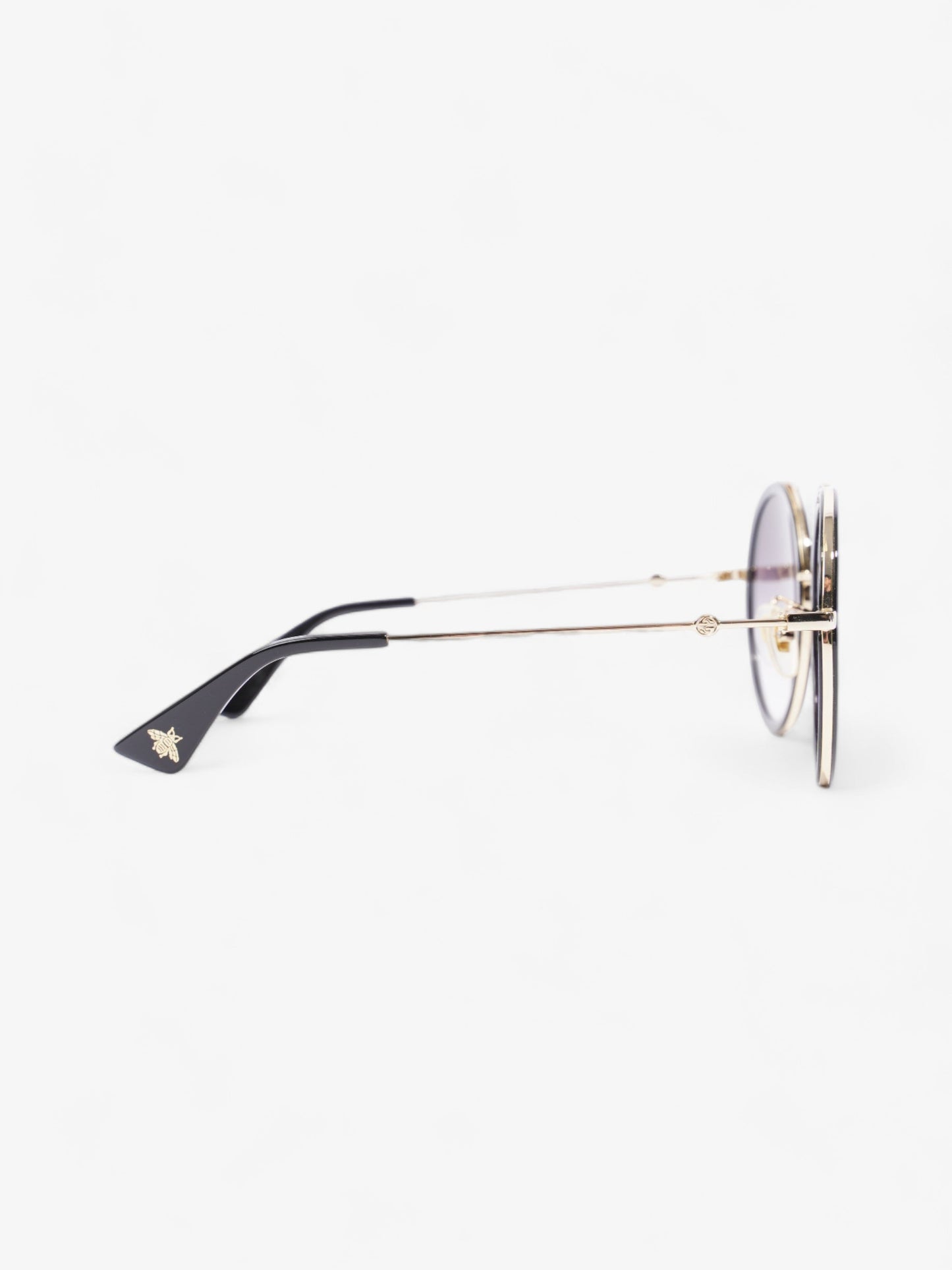 Gucci Round Sunglasses Black Acetate 140mm