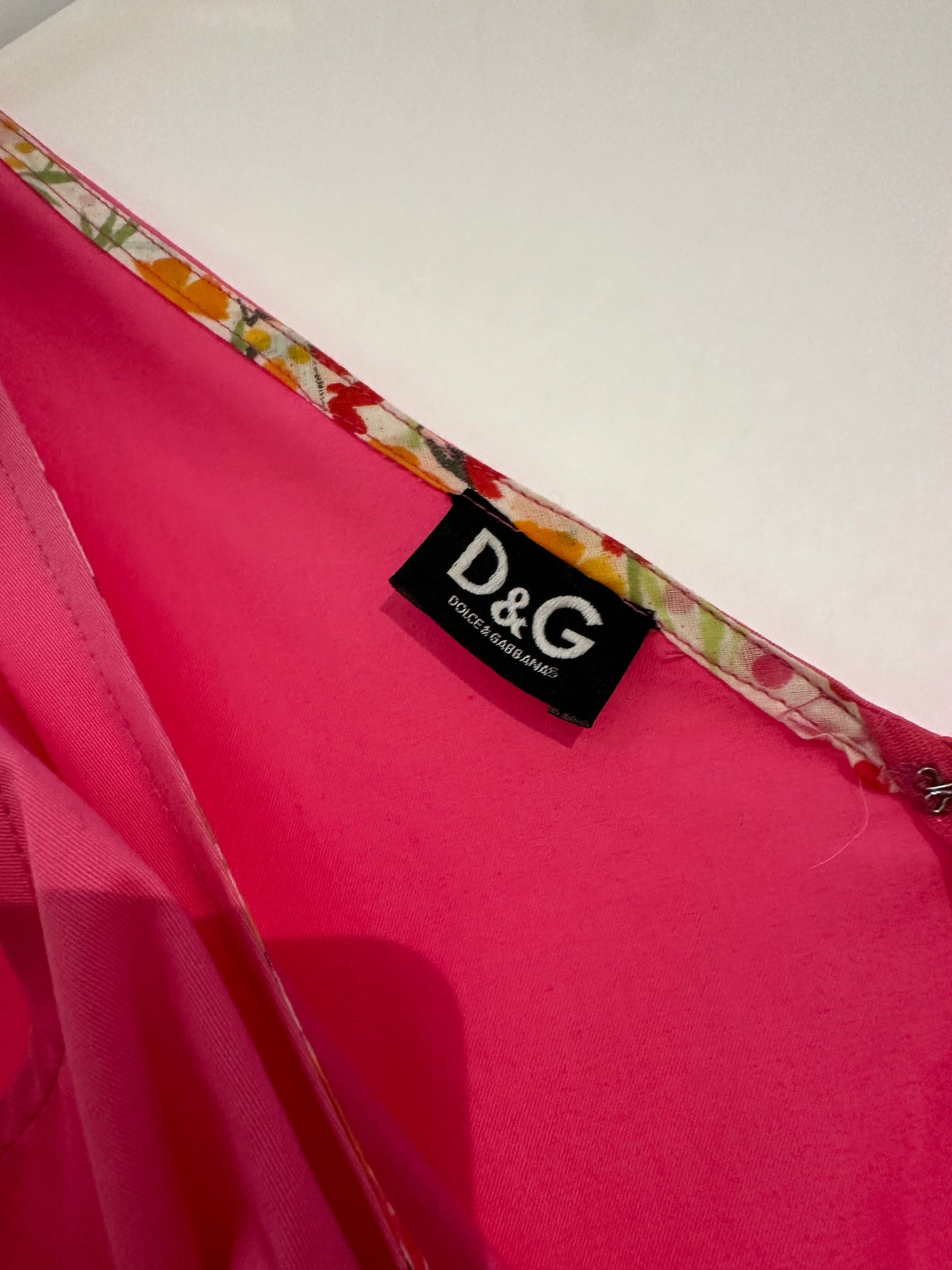 D&G Pink Mini Dress with Chain and Pocket Detail IT 42 (UK 10)