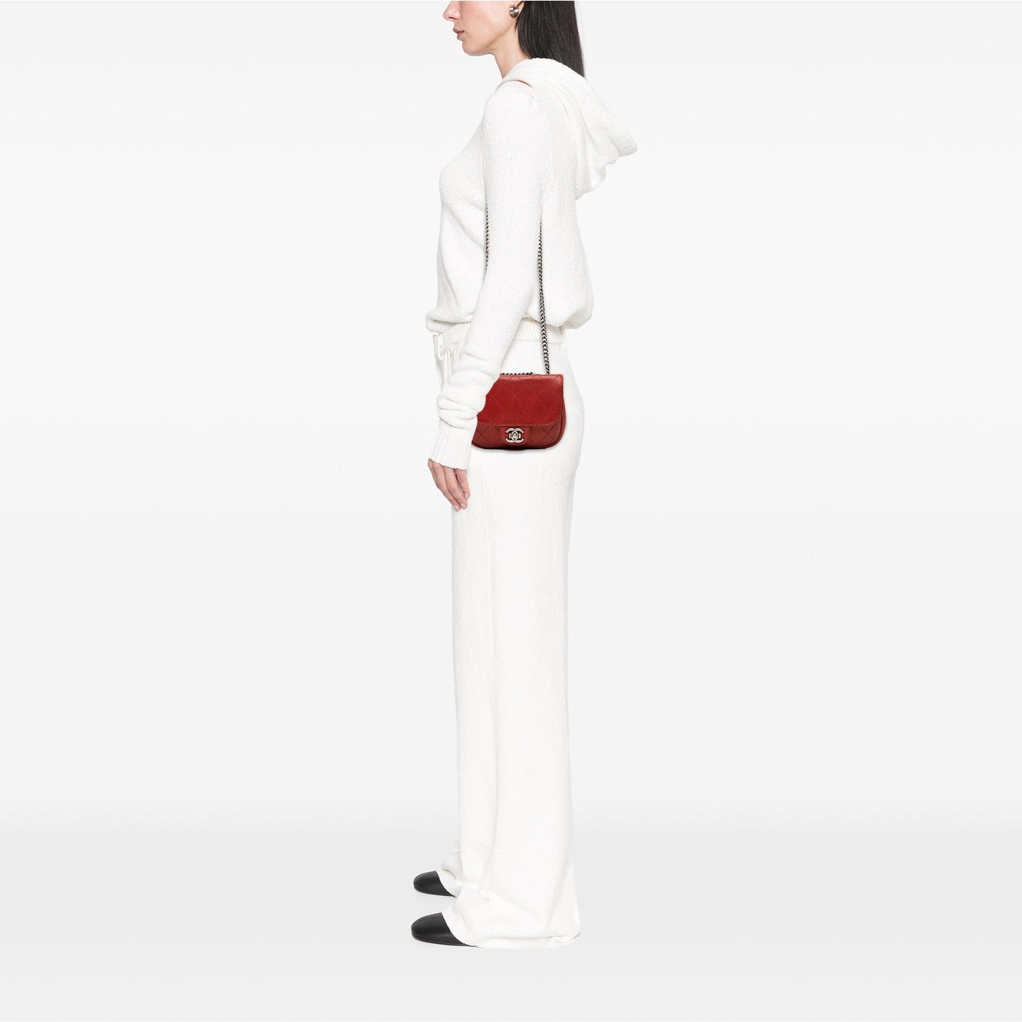 Red Chanel Paris Dallas Goatskin Wild Stitch Flap Crossbody Bag