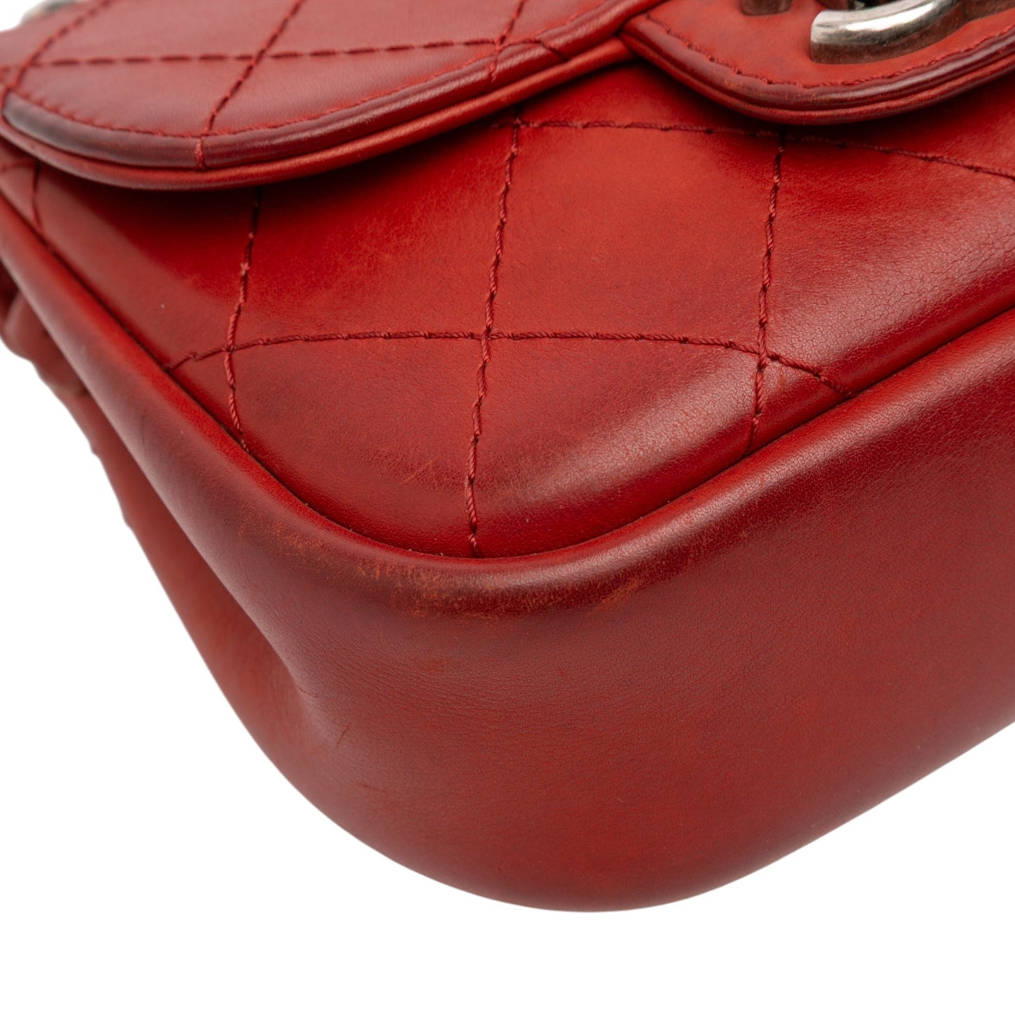 Red Chanel Paris Dallas Goatskin Wild Stitch Flap Crossbody Bag